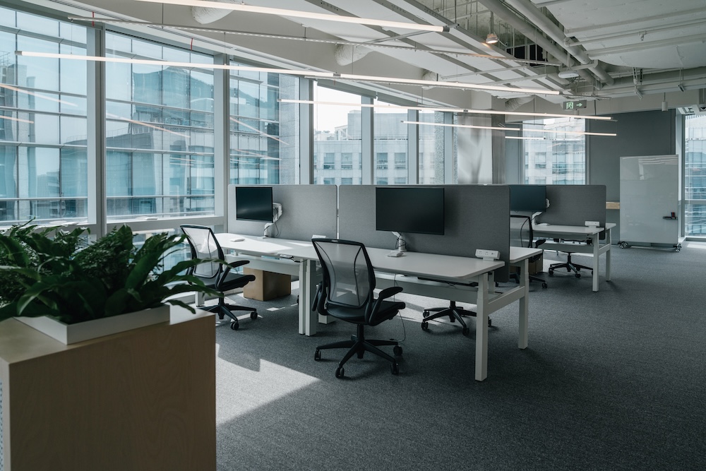 Modern office environment where discreet rodent control is important